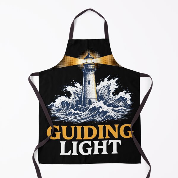 Item preview, Guiding Light Vintage Lighthouse Stormy Ocean Waves Nautical Graphic designed and sold by TeNovaStudio.
