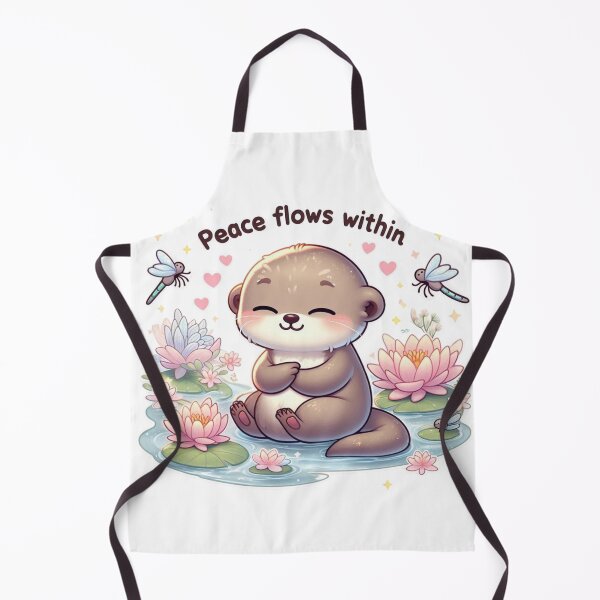 Item preview, Peace Flows Within - Cute Meditating Otter Lotus Pond designed and sold by carestazafeli.