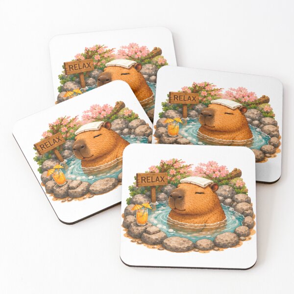 Item preview, Cute Vacation Capybara Illustration 1 | Kawaii Summer Capybara | Beach Animal Art | Tropical Travel Vibes designed and sold by Galochka.