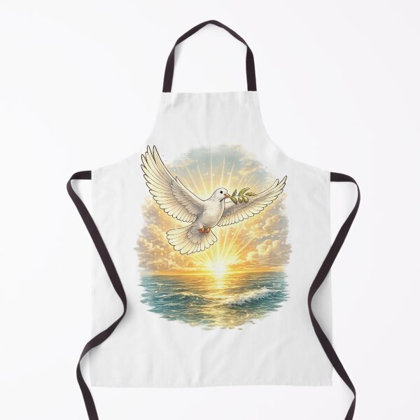 Item preview, Dove flying over calm ocean with soft sunrise designed and sold by DVerse Studio.