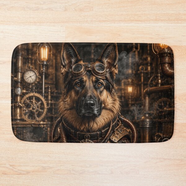 Item preview, Steampunk German Shepherd Inventor Art designed and sold by ASWIN STUDIO.