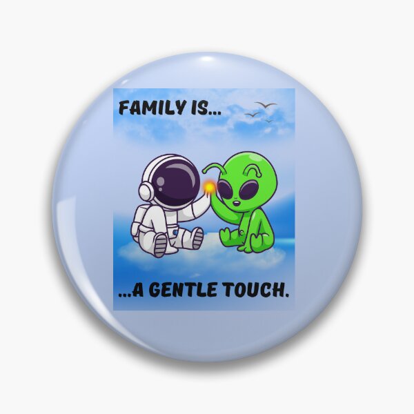 Item preview, Family Is a Gentle Touch – Cute Astronaut & Alien Friendship designed and sold by AhmadAnnaPrints.