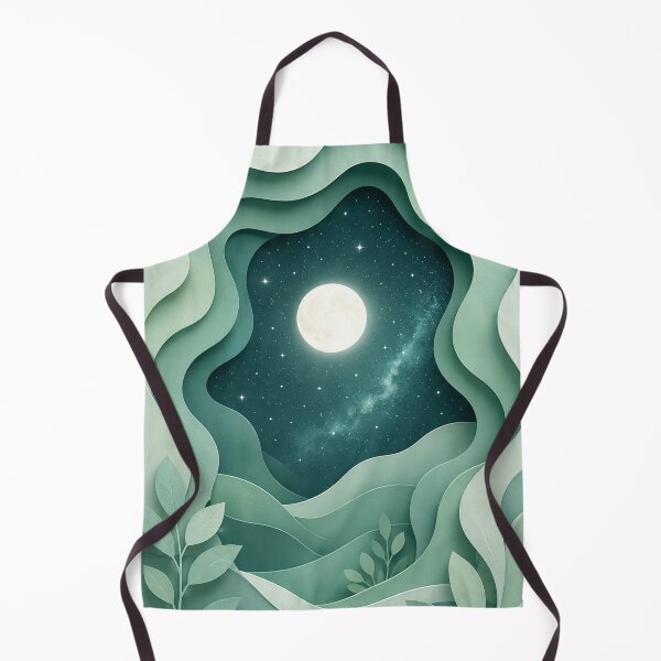 Item preview, Moonlit Paper Art – Green Galaxy Night Sky Wall Art Print designed and sold by @SHINTOSARTSTORE.