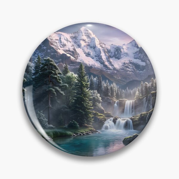 Item preview, Peaceful Mountain Waterfall Nature Landscape designed and sold by hutofdesigns.