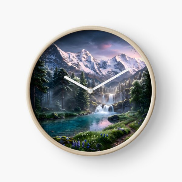 Item preview, Peaceful Mountain Waterfall Nature Landscape designed and sold by hutofdesigns.