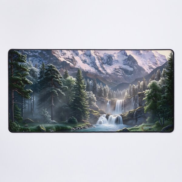 Item preview, Peaceful Mountain Waterfall Nature Landscape designed and sold by hutofdesigns.