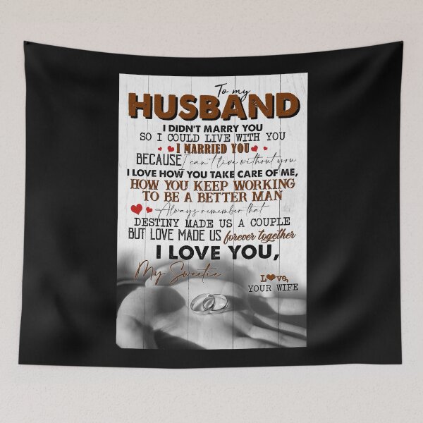 Item preview, To My Husband I Married You Because I Can't Live Without You Wedding Ring Poster designed and sold by MagicatcoArt.