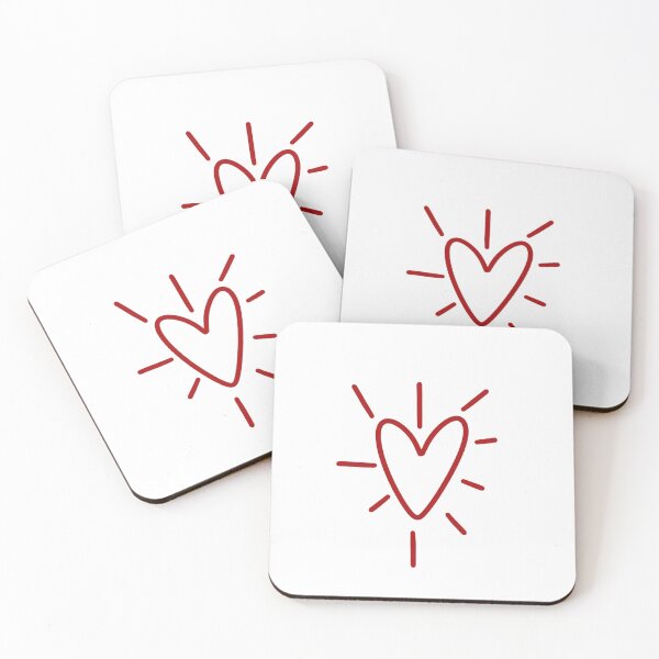 Item preview, Cute Red Heart Line Art Burst Doodle Aesthetic Illustration designed and sold by somimalikkk.