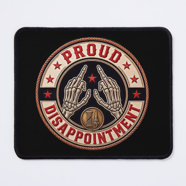 Item preview, Proud Disappointment Fun Skeleton Hand Middle Fingers Badge designed and sold by gear-posters.