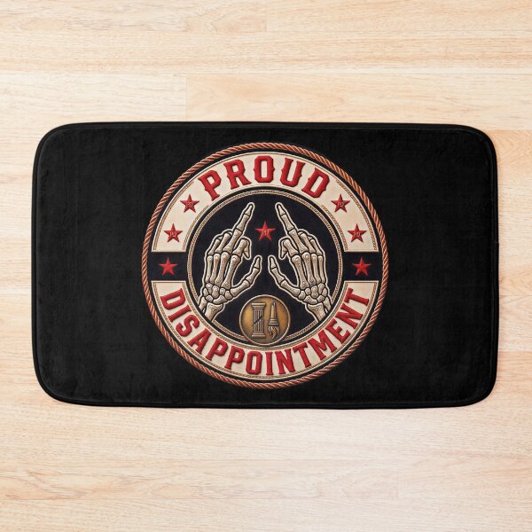 Item preview, Proud Disappointment Fun Skeleton Hand Middle Fingers Badge  designed and sold by gear-posters.