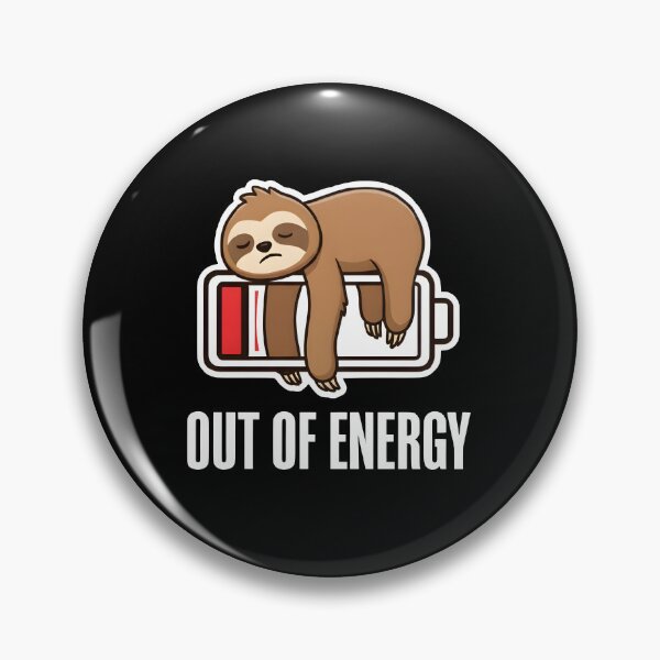 Item preview, Out of Energy Sloth Funny Lazy Animal T-Shirt Cute Sleeping Sloth Battery Graphic Tee designed and sold by StickerNestYou.