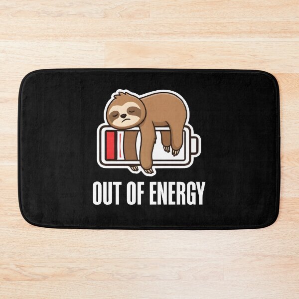 Item preview, Out of Energy Sloth Funny Lazy Animal T-Shirt Cute Sleeping Sloth Battery Graphic Tee designed and sold by StickerNestYou.