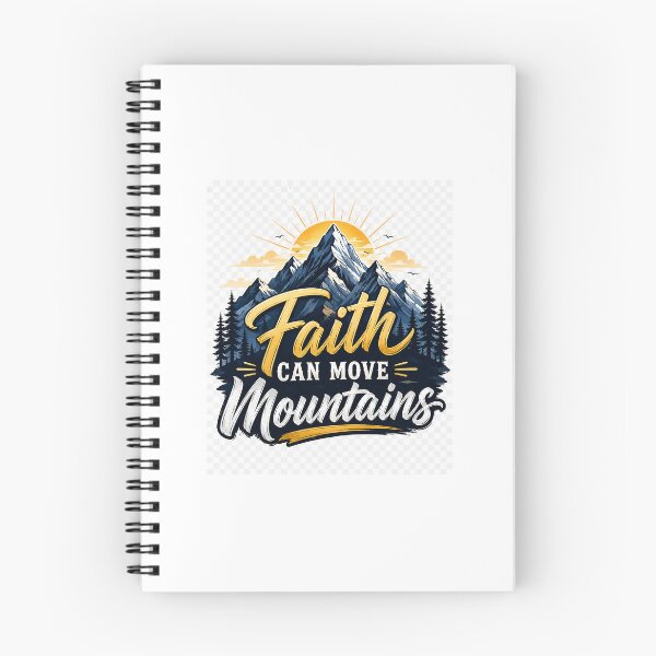 Item preview, Mountain silhouette with "Faith Can Move Mountains" designed and sold by DVerse Studio.