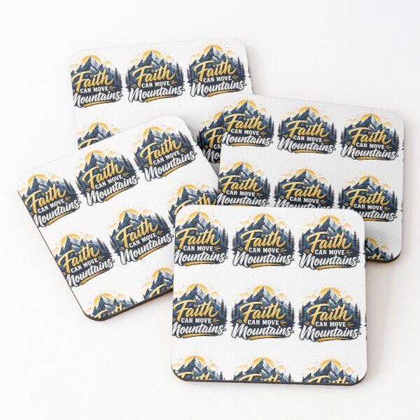 Item preview, Mountain silhouette with "Faith Can Move Mountains" designed and sold by DVerse Studio.