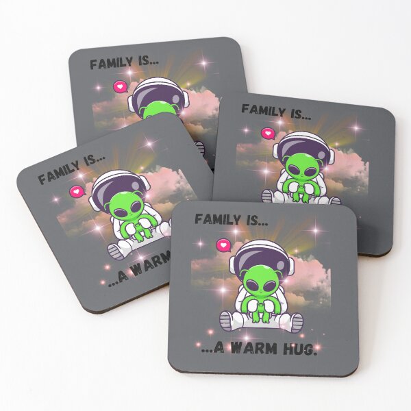 Item preview, Family Is a Warm Hug – Cute Astronaut & Alien Love designed and sold by AhmadAnnaPrints.