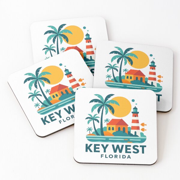 Item preview, Key West Florida Travel Poster - Abstract Tropical Island Architecture Art designed and sold by OzzFrequency.