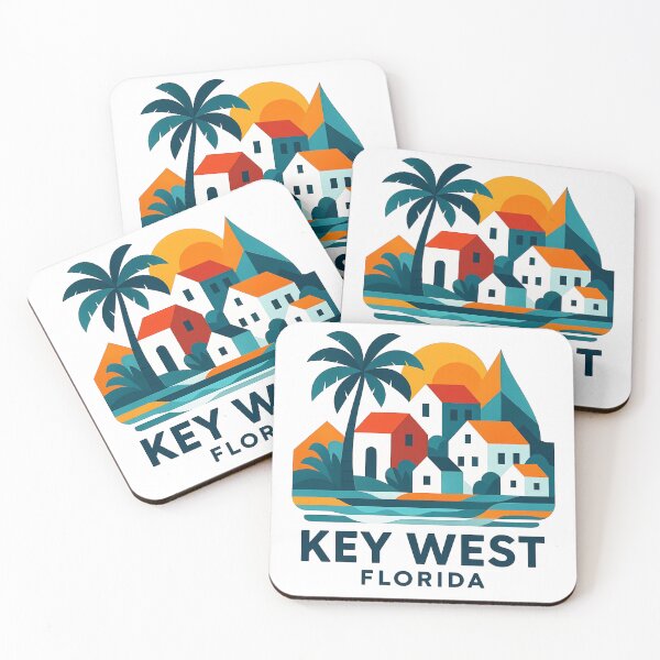 Item preview, Key West Florida Travel Poster - Abstract Tropical Island Architecture Art designed and sold by OzzFrequency.