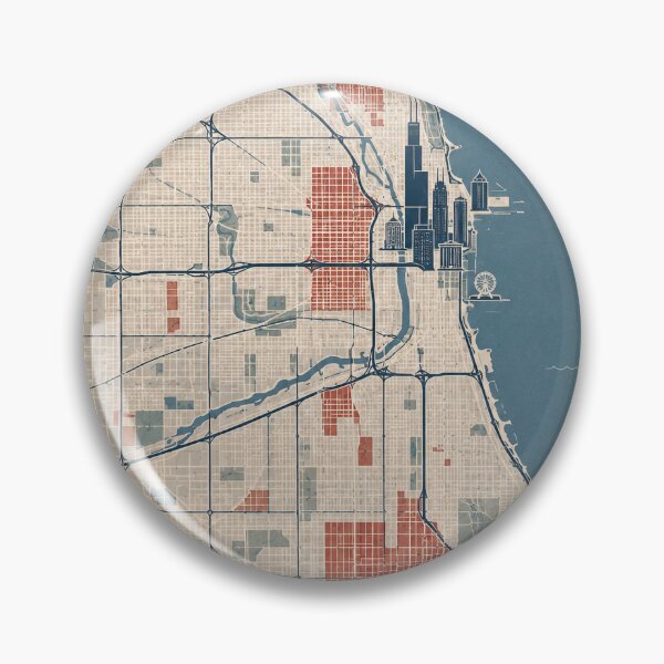 Item preview, Mapa minimalista de la ciudad de Chicago designed and sold by Furflix.
