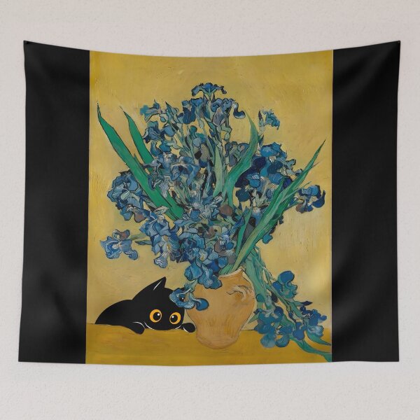 Item preview,   black cat with irises  designed and sold by PurrfectHome.