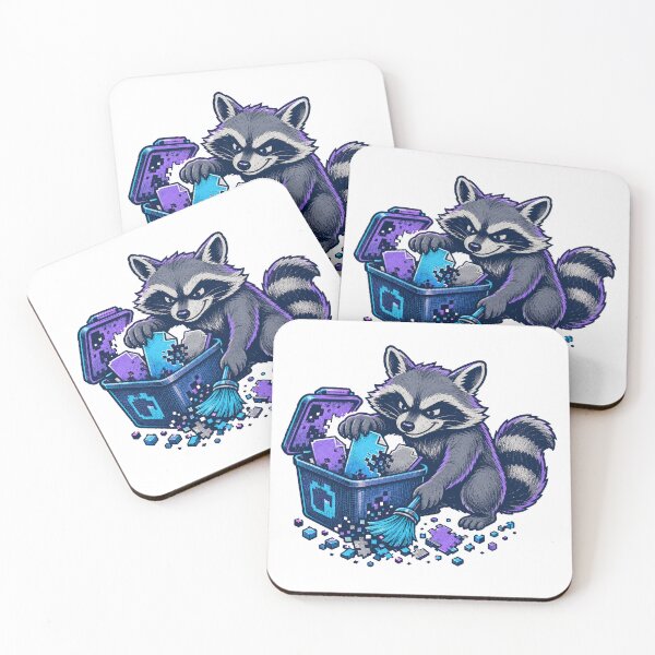 Item preview, Cache-Clearing Raccoon – Corrupted File Creature designed and sold by yagniikd-.
