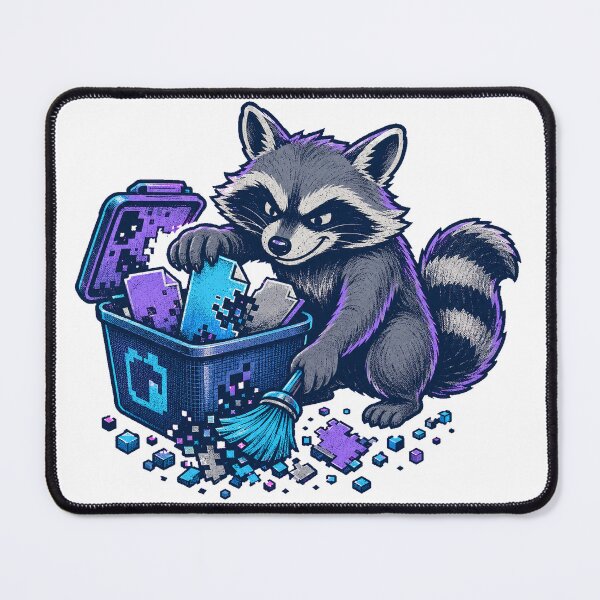 Item preview, Cache-Clearing Raccoon – Corrupted File Creature designed and sold by yagniikd-.