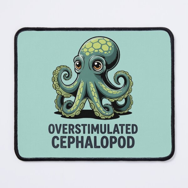 Item preview, Overstimulated Cephalopod T-Shirt & Sticker – Funny Mental Overload Octopus Meme for Introverts designed and sold by ZyxDes.