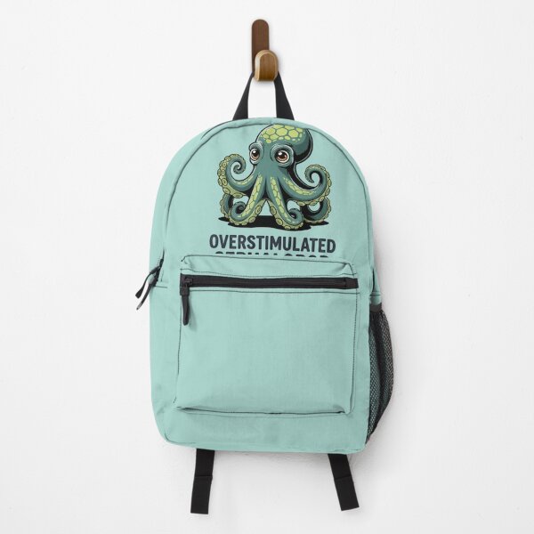 Item preview, Overstimulated Cephalopod T-Shirt & Sticker – Funny Mental Overload Octopus Meme for Introverts designed and sold by ZyxDes.