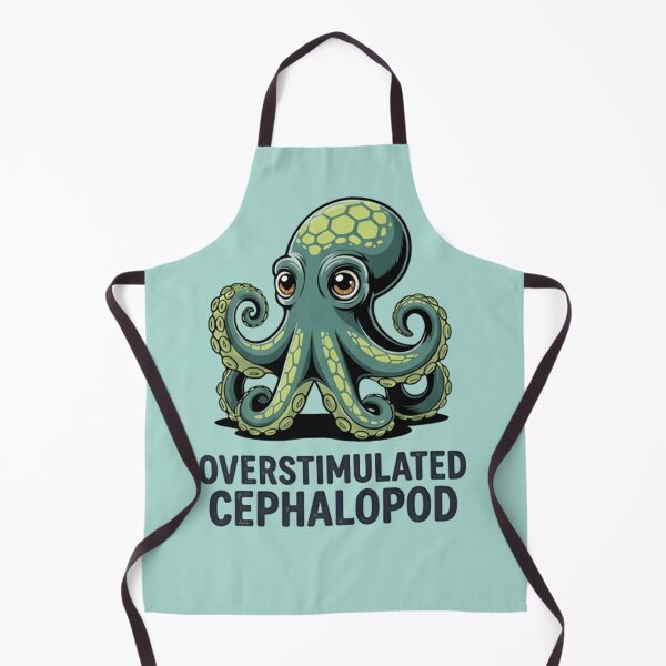 Item preview, Overstimulated Cephalopod T-Shirt & Sticker – Funny Mental Overload Octopus Meme for Introverts designed and sold by ZyxDes.