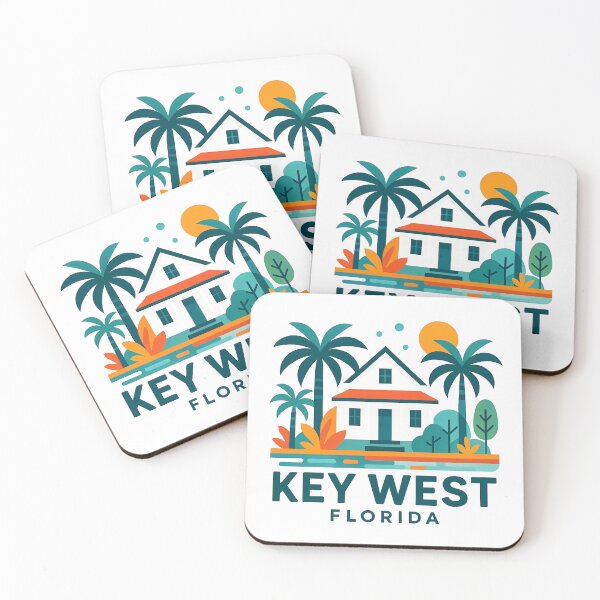 Item preview, Key West Florida Travel Poster - Abstract Tropical Island Architecture Art designed and sold by OzzFrequency.