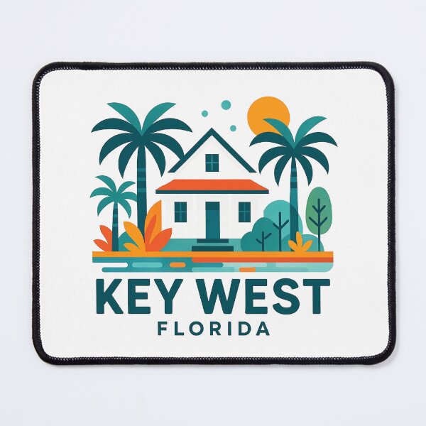 Item preview, Key West Florida Travel Poster - Abstract Tropical Island Architecture Art designed and sold by OzzFrequency.