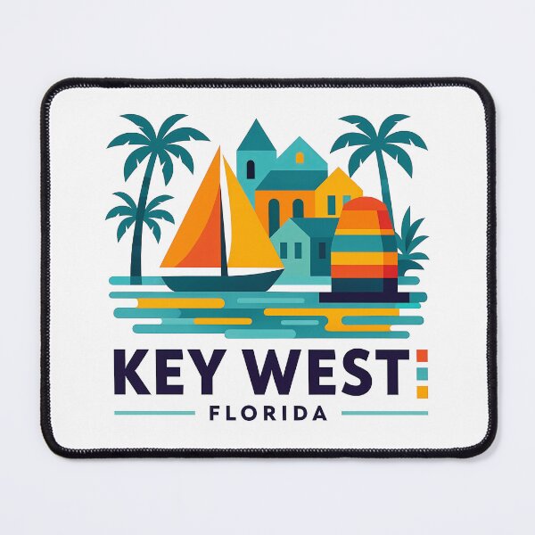 Item preview, Key West Florida Travel Poster - Abstract Tropical Island Architecture Art designed and sold by OzzFrequency.