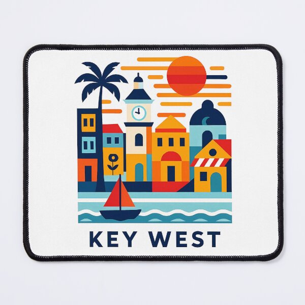 Item preview, Key West Florida Travel Poster - Abstract Tropical Island Architecture Art designed and sold by OzzFrequency.