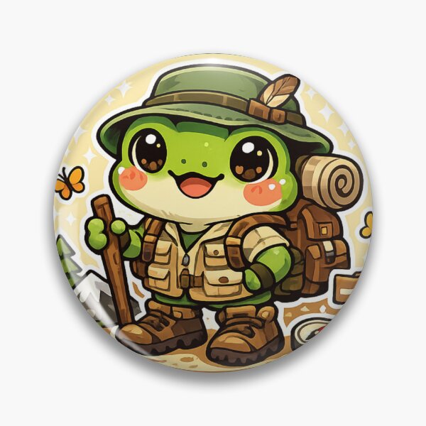Item preview, Trail Explorer Hiking Frog Sticker designed and sold by DadStickerStore.