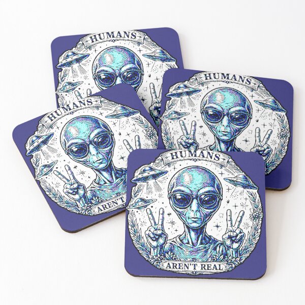 Item preview, Humans Aren't Real | Vintage Alien UFO Glasses designed and sold by AstronautMerch.