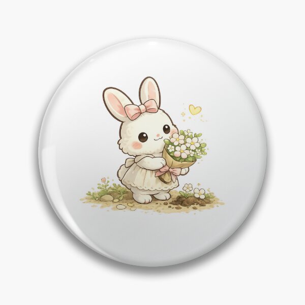 Item preview, Luna's Spring Tulip | Cute Bunny Holding Flower Sticker designed and sold by Maystro-design.