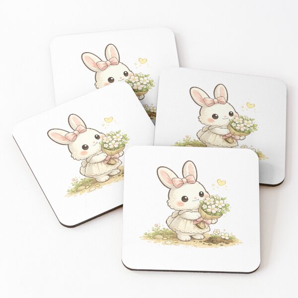 Item preview, Luna's Spring Tulip | Cute Bunny Holding Flower Sticker designed and sold by Maystro-design.