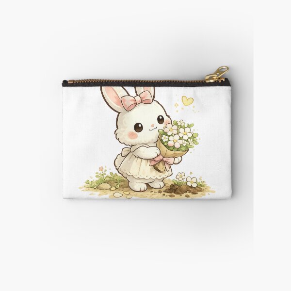 Item preview, Luna's Spring Tulip | Cute Bunny Holding Flower Sticker designed and sold by Maystro-design.