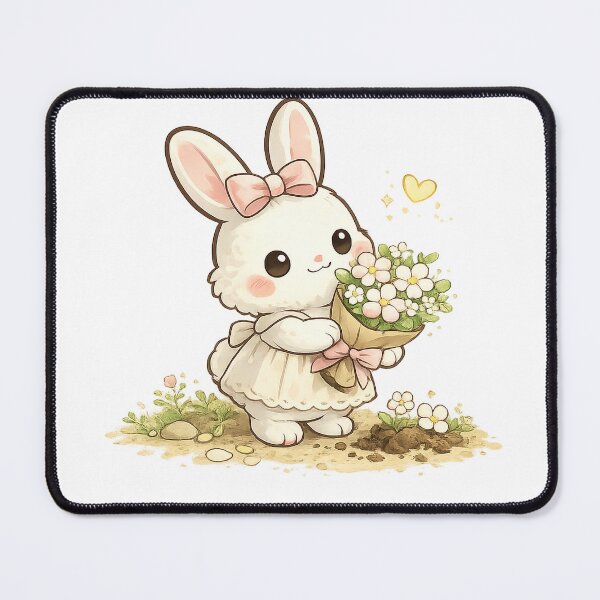 Item preview, Luna's Spring Tulip | Cute Bunny Holding Flower Sticker designed and sold by Maystro-design.