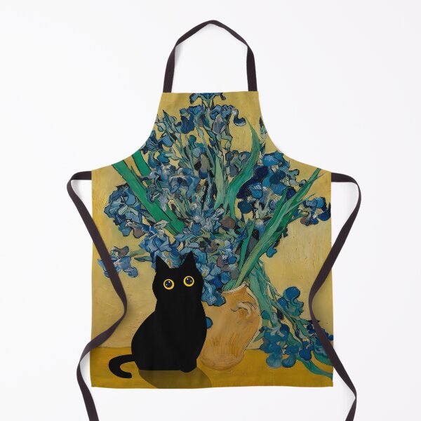 Item preview, black cat with irises designed and sold by PurrfectHome.