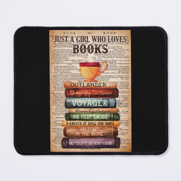 Item preview, Outlander Book Stack Art, "Just A Girl Who Loves Books", Reading Lover Gift, Bookshelf Poster Decor designed and sold by CanvasFuse.