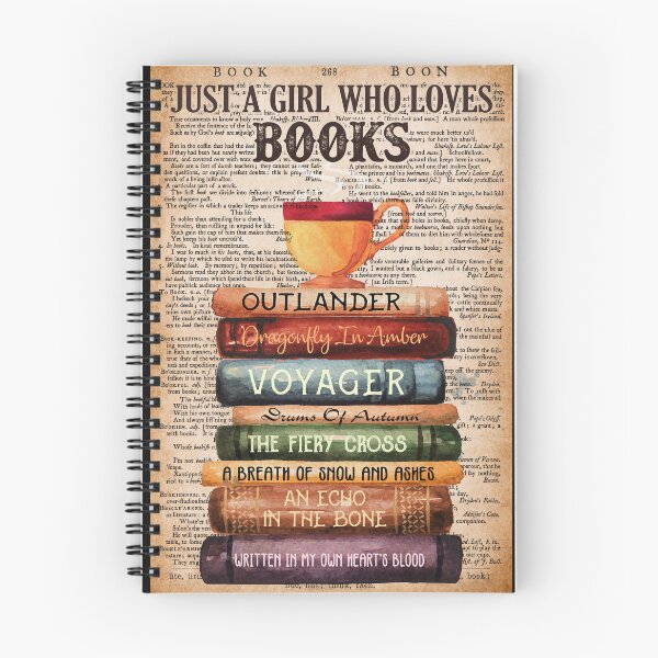 Item preview, Outlander Book Stack Art, "Just A Girl Who Loves Books", Reading Lover Gift, Bookshelf Poster Decor designed and sold by CanvasFuse.