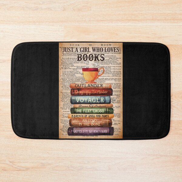 Item preview, Outlander Book Stack Art, "Just A Girl Who Loves Books", Reading Lover Gift, Bookshelf Poster Decor designed and sold by CanvasFuse.