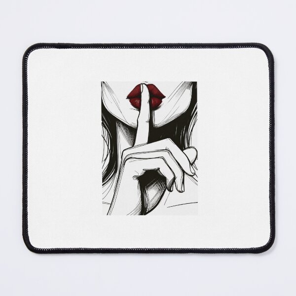 Item preview, Shh Lips Line Art Sticker | Dark Red Lips Minimalist Aesthetic PNG designed and sold by Arts121.