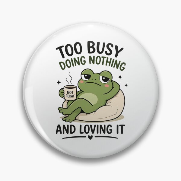 Item preview, Too Busy Doing Nothing Funny Frog – Cute Kawaii Frog Coffee Lover Lazy Mood Design designed and sold by Catchy-Couture.