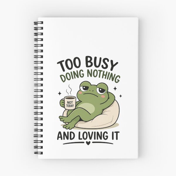 Item preview, Too Busy Doing Nothing Funny Frog – Cute Kawaii Frog Coffee Lover Lazy Mood Design designed and sold by Catchy-Couture.