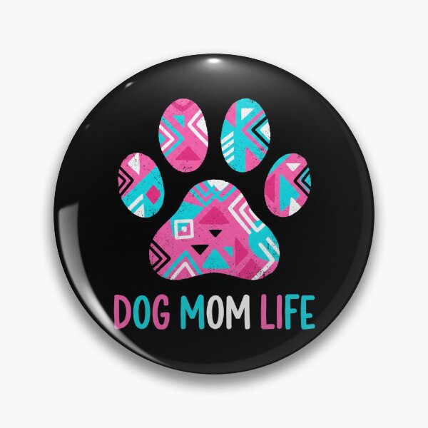 Item preview, Dog Mom Life Aztec Tribal Paw Print Pink Teal Boho Geometric Graphic designed and sold by TeNovaStudio.