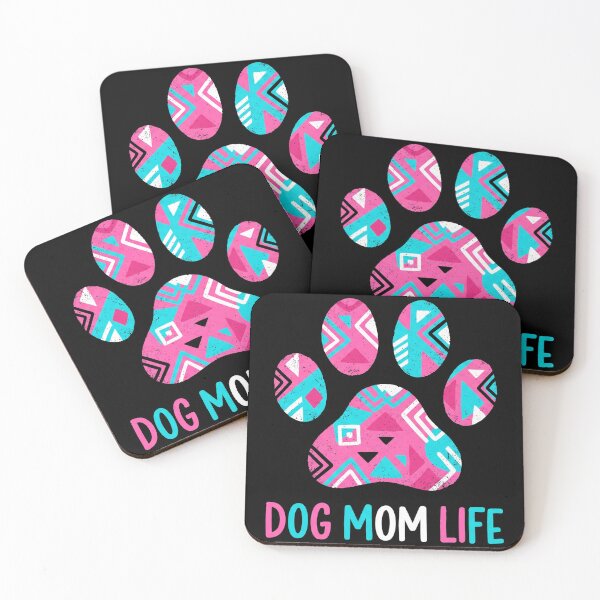 Item preview, Dog Mom Life Aztec Tribal Paw Print Pink Teal Boho Geometric Graphic designed and sold by TeNovaStudio.