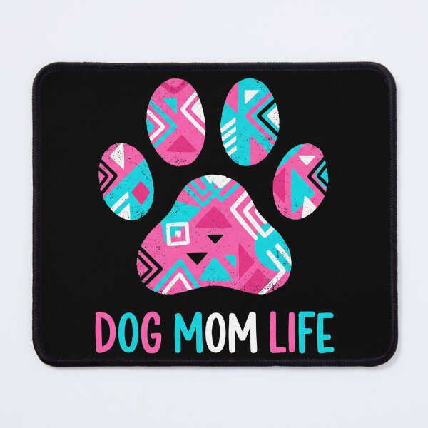Item preview, Dog Mom Life Aztec Tribal Paw Print Pink Teal Boho Geometric Graphic designed and sold by TeNovaStudio.