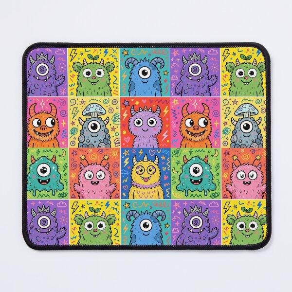 Item preview, Colourful Kawaii Monster Character Grid designed and sold by Teeny Quities.