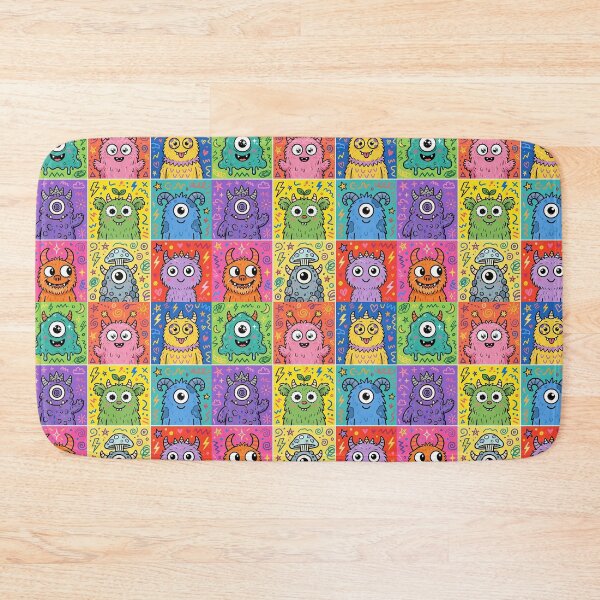 Item preview, Colourful Kawaii Monster Character Grid designed and sold by Teeny Quities.